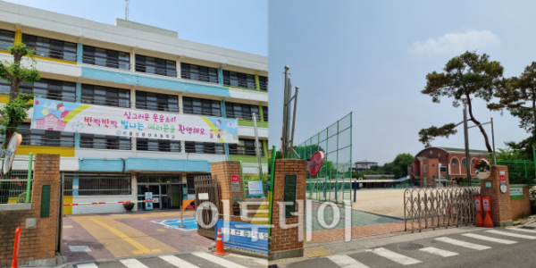 ▲서울신용산초등학교(왼쪽)와 용강중학교(오른쪽) 모습 (박민웅 기자 pmw7001@)
