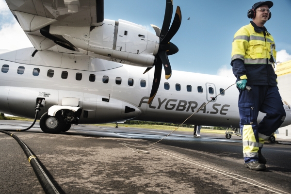 ▲21일(현지시간) 스웨덴 브라텐스항공(BRA)이 세계 최초로 지속가능한 연료(SAF)만을 이용해 시험비행에 성공했다. (연합뉴스)
