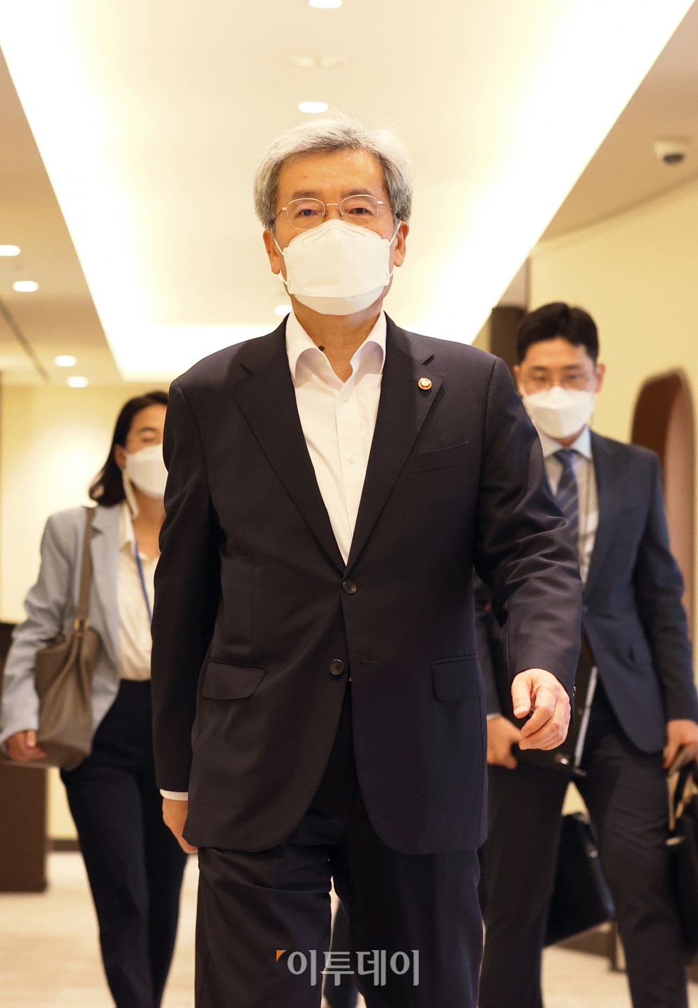 ▲고승범 금융위원장이 지난해 서울 중구 전국은행연합회에서 열린 금융지주 회장들과 간담회에 참석하고 있다.  조현호 기자 hyunho@ (이투데이DB)