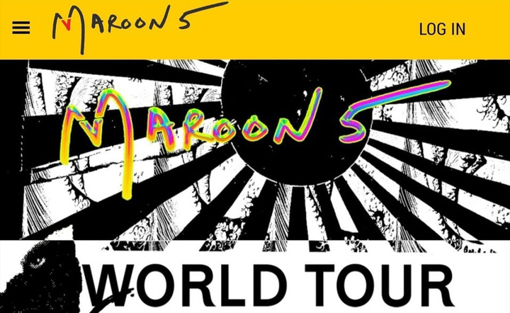 ▲‘마룬5’ 홈페이지에 오른 일본 욱일기 문양
 (출처=서경덕 교수 페이스북)