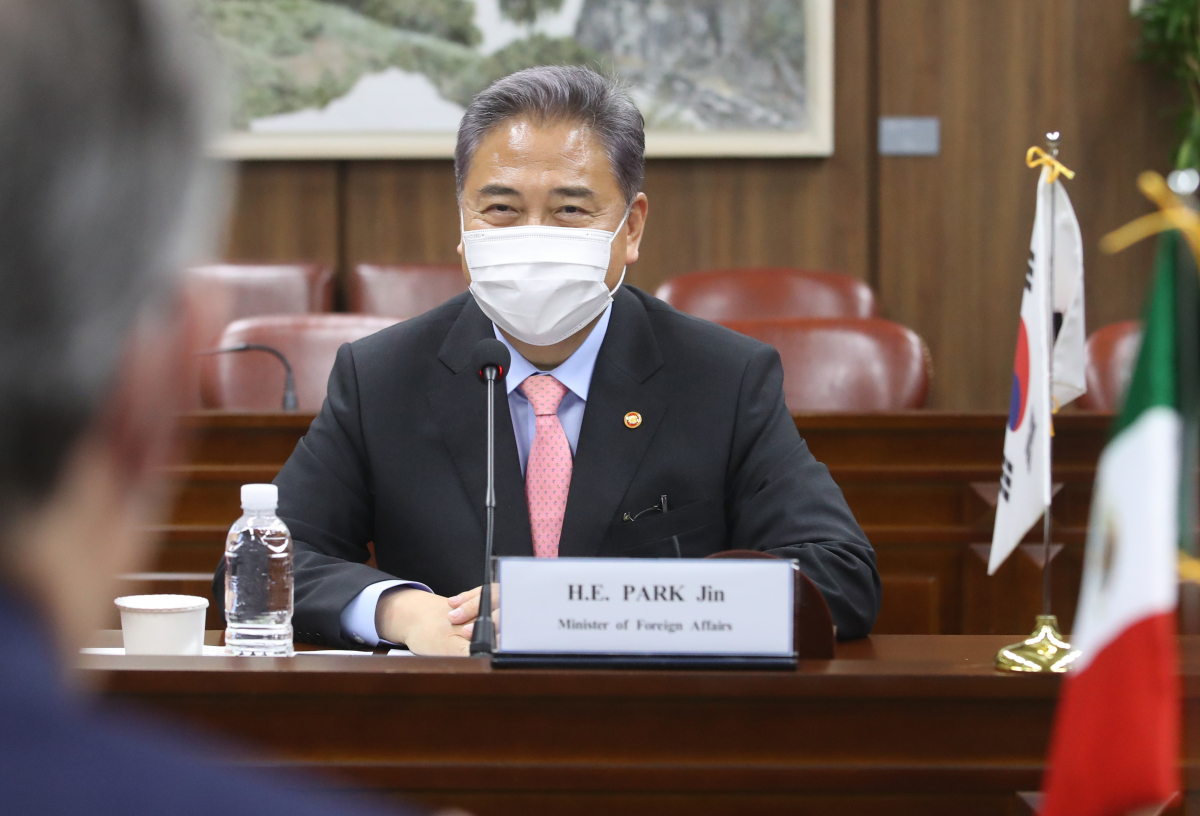 ▲박진 외교부 장관이 4일 서울 종로구 외교부에서 열린 한-멕시코 외교장관회담에서 인사말을 하고 있다. 뉴시스