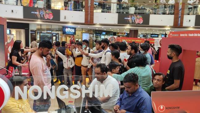 ▲인도에서 열린 농심 신라면 볶음면 출시 행사 (사진제공=농심)