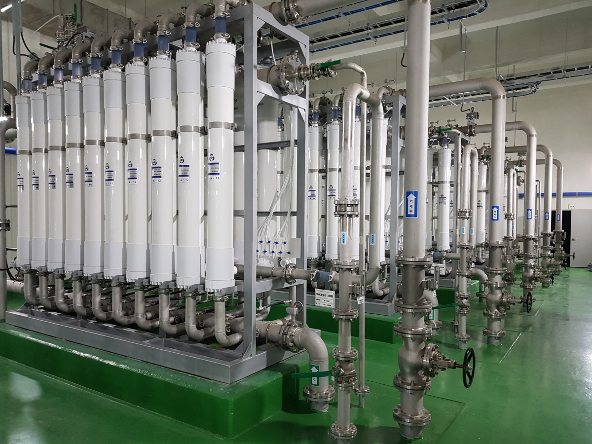 ▲2021년 준공된 보은정수장 막여과 시설 전경 (자료제공=금호건설)