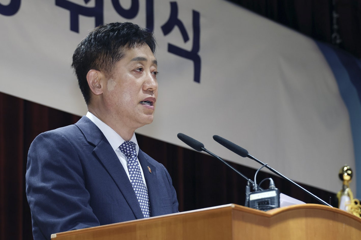 ▲제9대 김주현 금융위원장 취임식이 11일 오후 서울 종로구 정부청사 별관에서 진행됐다.  (금융위원회)