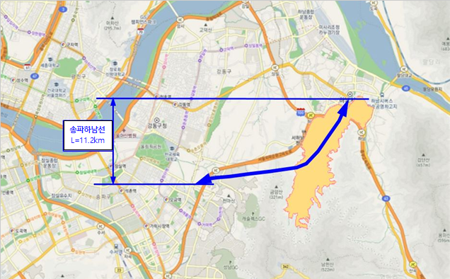 ▲송파하남선 노선도. (사진제공=국토교통부)
