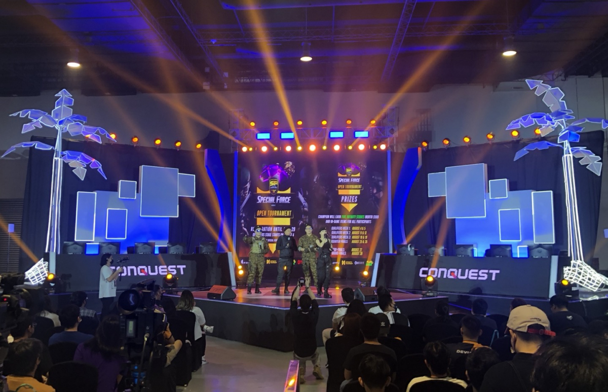 ▲드래곤플라이 자회사인 디에프체인이 필리핀 '2022 컨퀘스트' 부스에 참여했다. (사진제공=드래곤플라이)