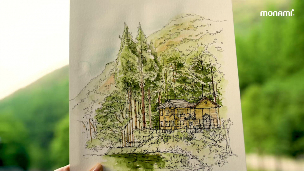 ▲모나미 공식 유튜브 채널 영상 콘텐츠 ‘그리고 왔습니다’ 시즌2에서 한 작가가 모나미 제품을 이용해 그린 그림. (사진제공=모나미)