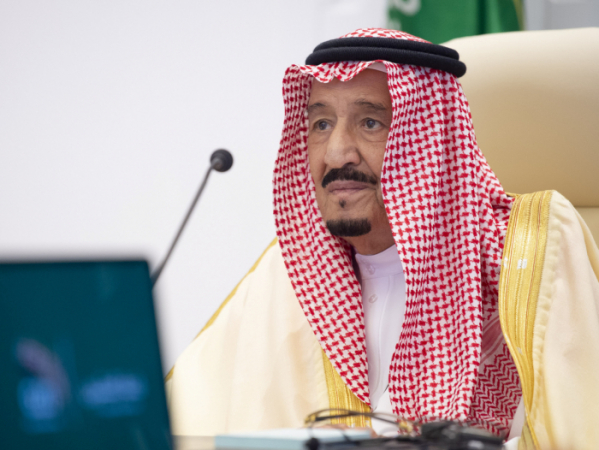 ▲살만 빈 압둘아지즈 알 사우드 사우디 국왕이 2020년 11월 22일(현지시간) 수도 리야드에서 열린 주요 20개국(G20) 정상회의에서 폐막 연설을 하고 있다. 리야드/신화뉴시스