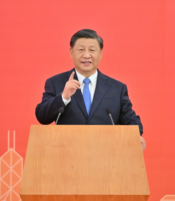 ▲시진핑 중국 국가주석이 지난달 30일 홍콩 반환 25주년 기념식에 참석해 연설하고 있다. 홍콩/신화뉴시스 
