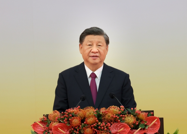 ▲시진핑 중국 국가주석이 1일 홍콩에서 연설하고 있다. 홍콩/신화뉴시스

