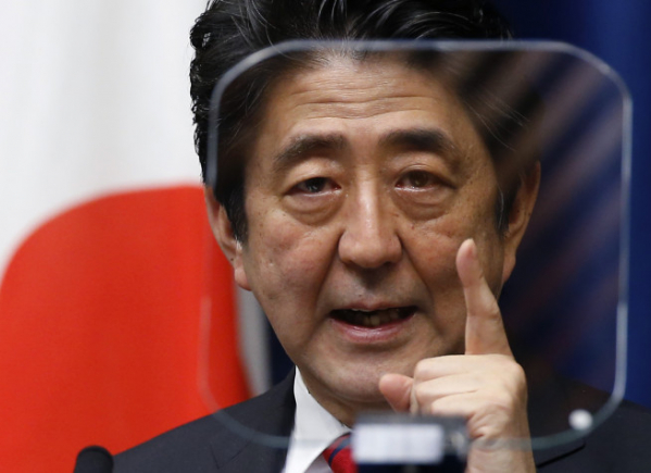▲아베 신조 전 일본 총리가 2014년 3월 20일 총리 관저에서 기자회견을 하고 있다. 도쿄/AP뉴시스