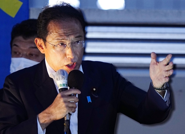 ▲기시다 후미오 일본 총리가 9일 저녁 니가타시에서 선거 유세를 하고 있다. 니가타/AP뉴시스

