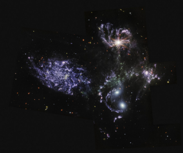 ▲제임스 웹 우주 망원경(JWST)의 '스테판의 오중주(Stephan's Quintet)’ 사진. 신화뉴시스