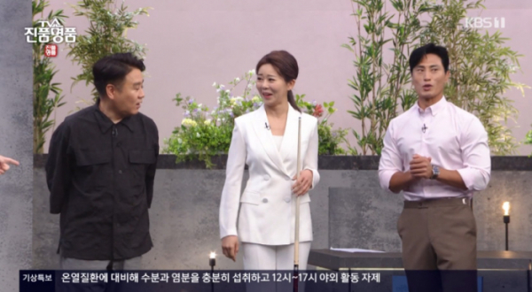 ▲이광기(왼쪽부터), 김가영, 김재우(사진=KBS1 '진품명품' 방송화면 캡처)