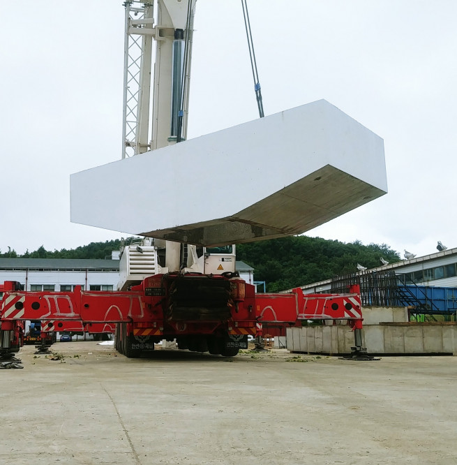 ▲현대건설이 현장에 적용 중인 PC공법을 활용한 교량 제작 모습. (사진제공=현대건설)