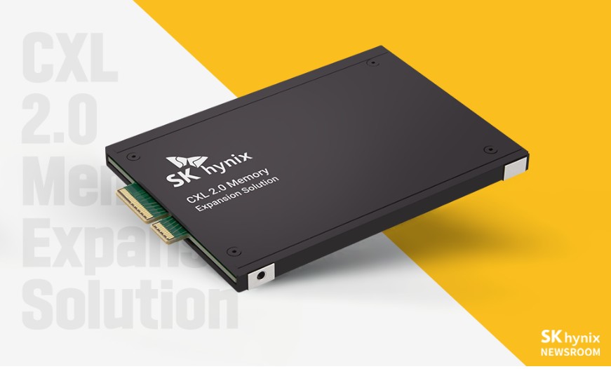 ▲SK하이닉스가 1anm(나노) DDR5 24Gb(기가비트)를 사용한 ‘96GB(기가바이트) CXL 메모리’를 개발했다.  (사진제공=SK하이닉스)