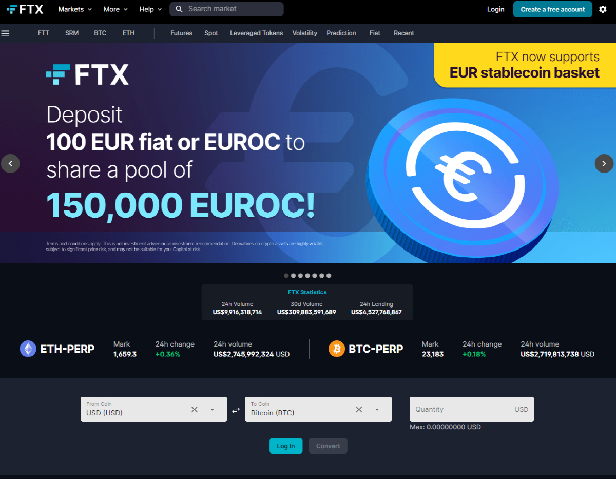 ▲미국 가상자산 거래소 FTX 홈페이지
