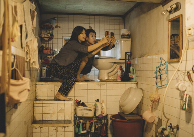 (영화 기생충의 한 장면. )