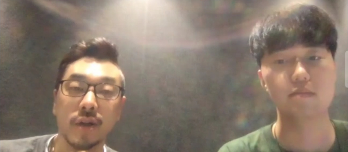 ▲‘강화학습을 사용한 게임 제작’ 오픈 세미나를 맡은 오지현 유니티 팀장과 박우진 어드바이저. (사진출처=‘강화학습을 사용한 게임 제작’ 오픈세미나 캡쳐, 이시온 기자 zion0034@)