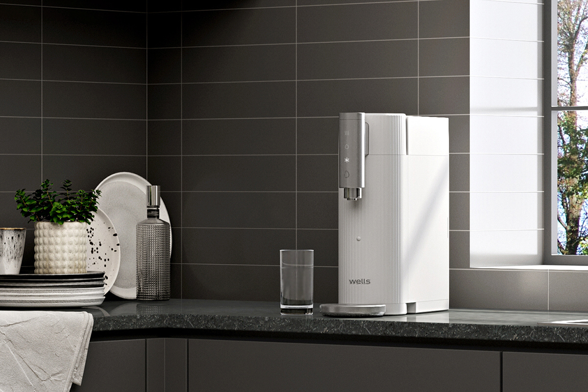 ▲국내 최소 직수 정수기 웰스더원 디지털 데스크탑