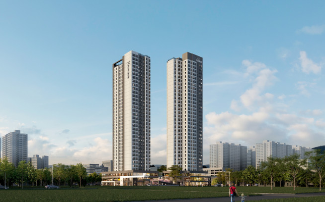 ▲대전 서구 용문동 장미아파트 가로주택정비사업 투시도. (자료제공=쌍용건설)