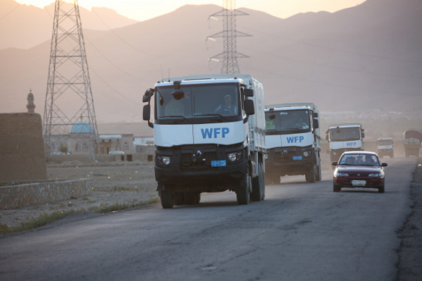 ▲6월 24일 지진이 일어난 아프가니스탄 팍티카주에 유엔세계식량계획(WFP) 지원 차량이 도로를 달리고 있다. 팍티카/신화뉴시스