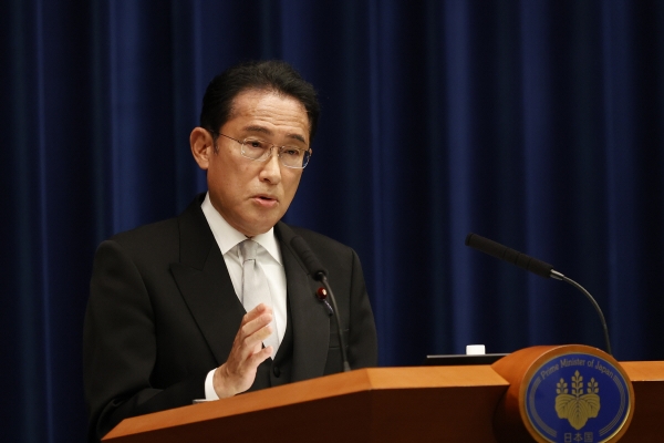 ▲기시다 후미오 일본 총리가 10일 기자회견을 하고 있다. 도쿄/AP뉴시스
