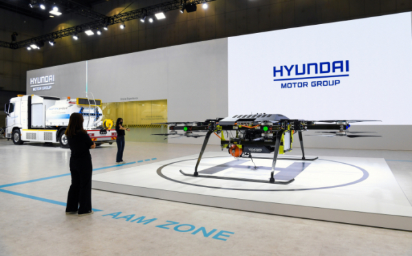 ▲'H2 MEET 2022'에 전시된 현대차 수소 멀티콥터 드론 (사진제공=현대자동차그룹)