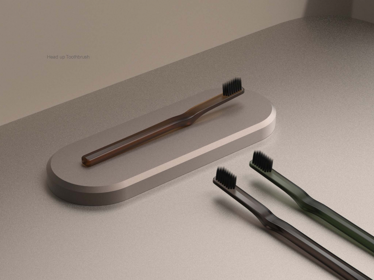 ▲소비자의 편의성과 위생을 고려한 헤드업 타입의 칫솔대 컨셉 디자인 (사진제공=SK케미칼)