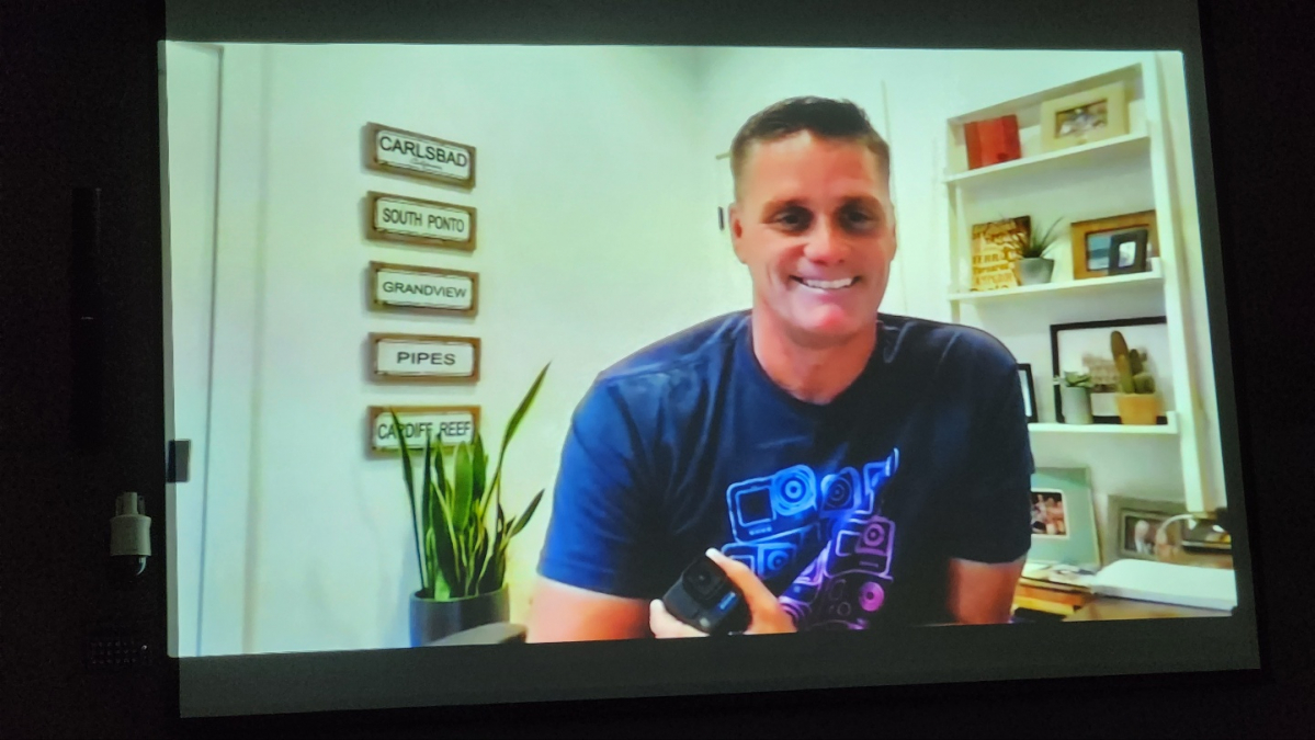 ▲'고프로 히어로11 블랙' 출시 간담회에 온라인으로 참석한 릭 라커리(Rick Loughery) 고프로 글로벌 마케팅 부사장이 제품에 대해 설명하고 있다. (이시온 기자 zion0304@)