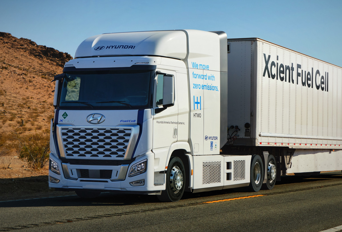 ▲현대차 엑시언트 수소전기트럭.  (사진제공=현대차)