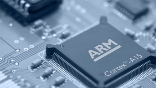 ▲영국 반도체 설계 업체 ARM의 반도체 칩. (AP뉴시스)