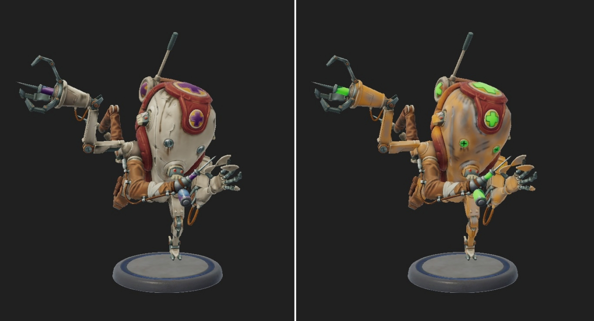 ▲'문브레이커'는 이용자들이 자신의 개성을 드러낼 수 있도록 각 유닛별 도색을 지원한다. (사진출처=문브레이커 화면 캡쳐)