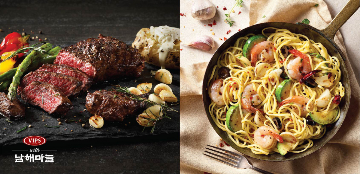 ▲남해마늘을 활용한 빕스의 밀키트 신제품.  (사진제공=CJ푸드빌)