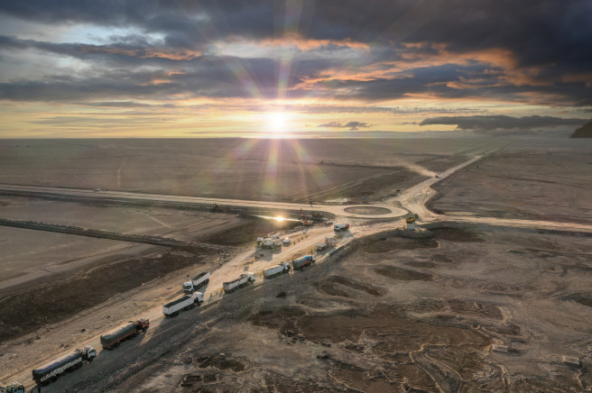 ▲대우건설 이라크 알포 연결접속 도로 현장(사진제공=대우건설)