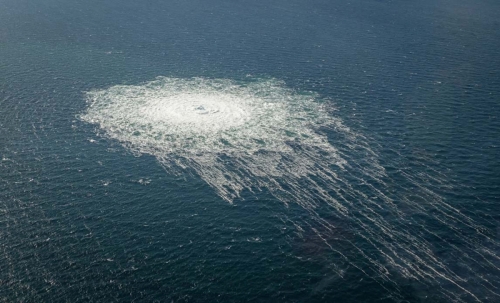 ▲덴마크 보른홀름섬 해안을 지나는 가스관 노르트스트림2에서 가스가 누출됐다. 보른홀름/UPI연합뉴스
