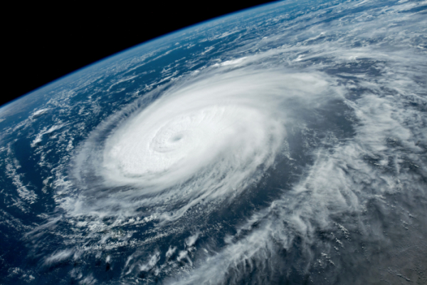 ▲2022년 8월 31일 시점의 태풍 힌남노의 눈 (나사)