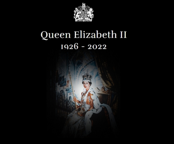 ▲영국 왕실은 이날 홈페이지 메인 화면에 엘리자베스 2세 영국 여왕의 서거 소식을 전했다.  (출처=로얄닷UK)