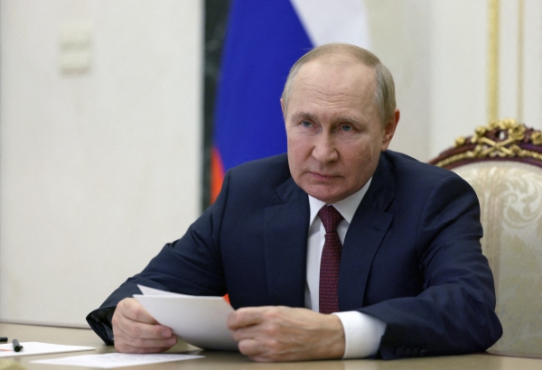 ▲블라디미르 푸틴 러시아 대통령이 29일(현지시간) 회의를 주재하고 있다. 모스크바/로이터연합뉴스
