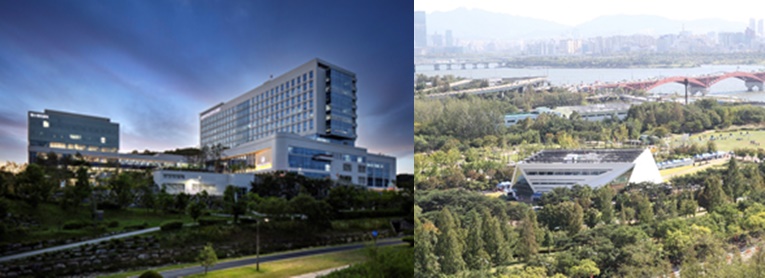 ▲2022년 대한민국 녹색건축대전 국토교통부 장관상 수상작. (왼쪽)세종 충남대병원과 서울시청 ‘서울에너지드림센터’ 모습. (자료제공=국토부)