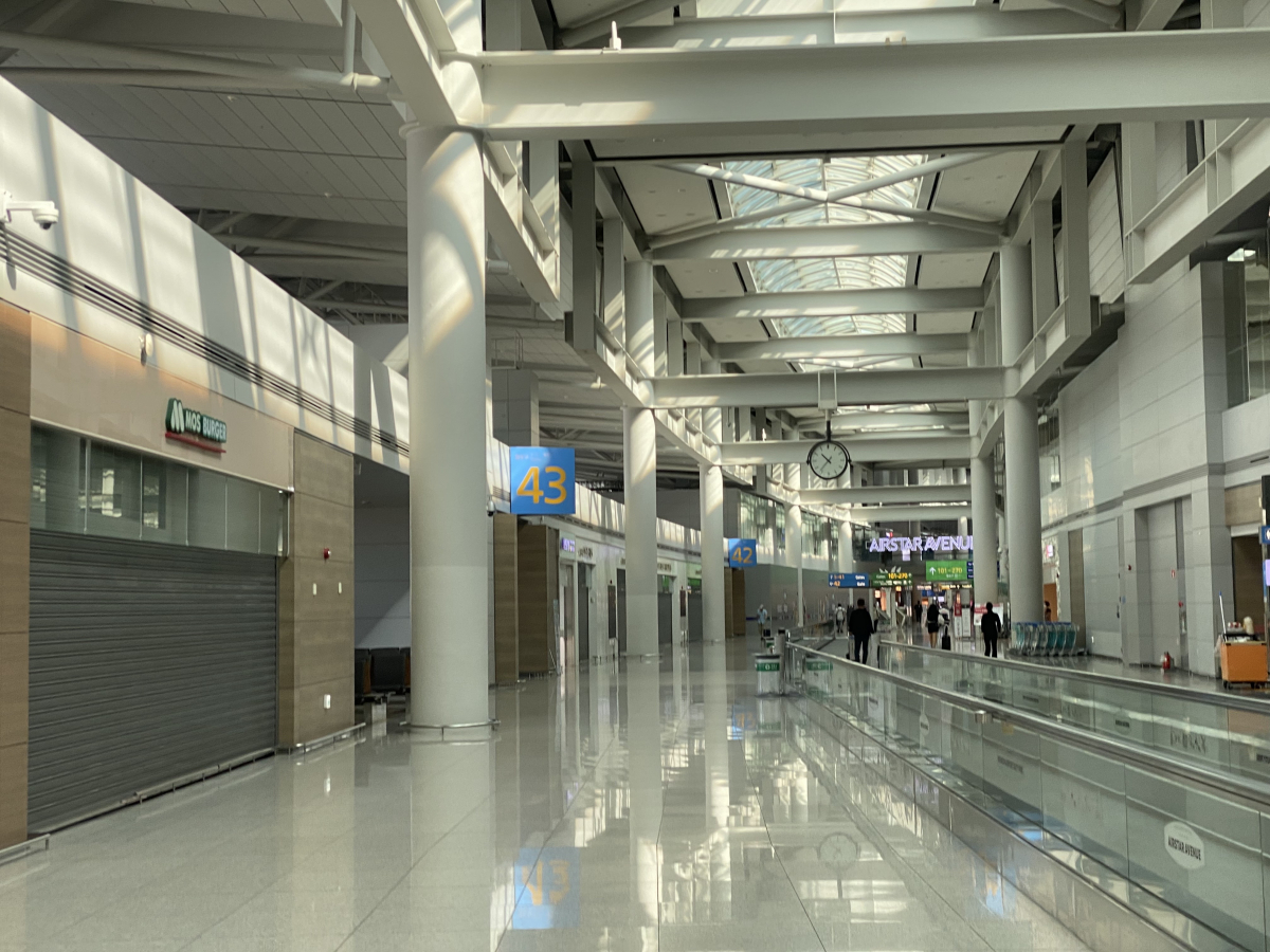 ▲한산한 인천공항 제1터미널. (김혜지 기자 heyji@)