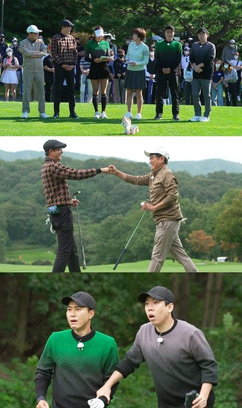 ▲'편먹고 공치리' 시즌4 골프장서 갤러리 응원서 골프 대결(사진제공=SBS)