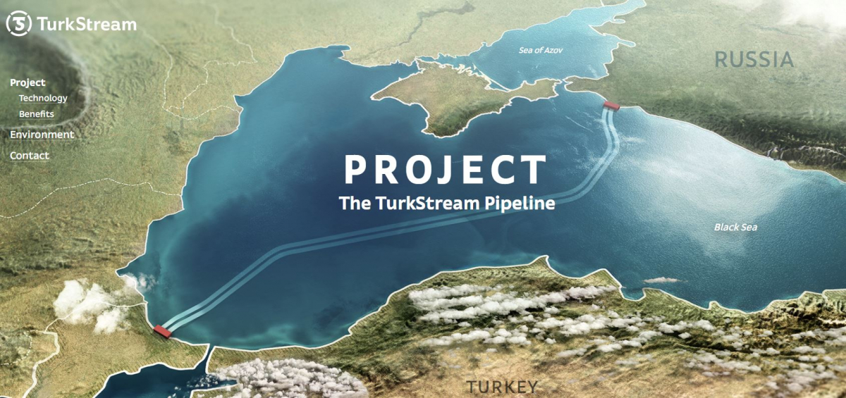 ▲튀르크스트림(터키스트림) 가스관 노선도. 출처 튀르크스트림 프로젝트 홈페이지