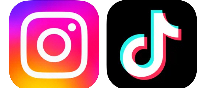 ▲인스타그랩, 틱톡 로고. 출처 앱스토어.
