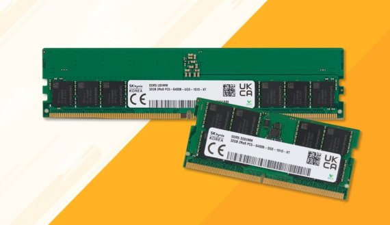 ▲SK하이닉스의 DDR5 6400Mbps 속도의 32GB UDIMM.  (사진제공=SK하이닉스)