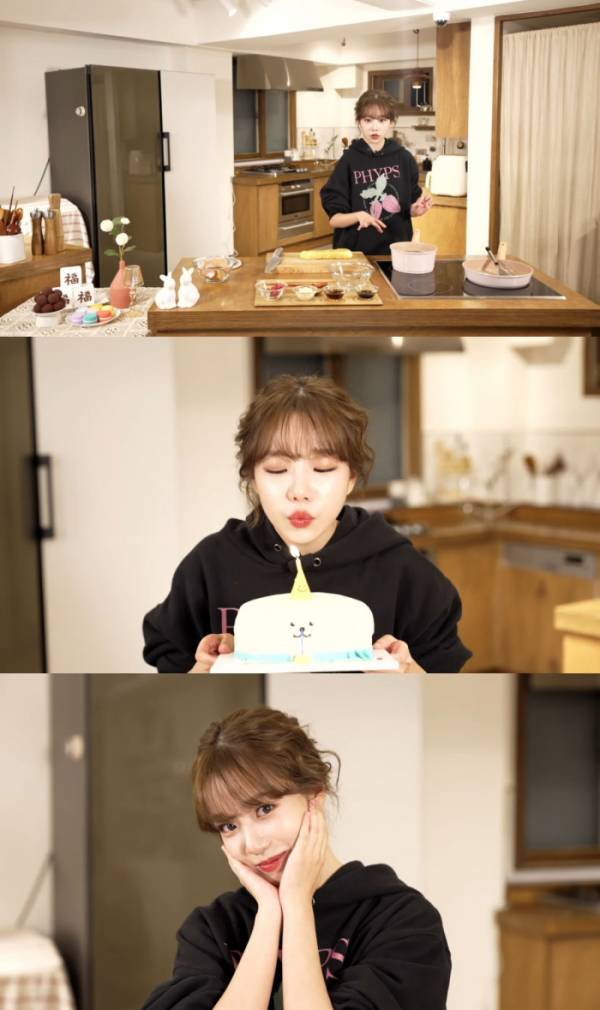 ▲조유리(사진 = 웨이크원 및 유튜브 라이브 캡처)