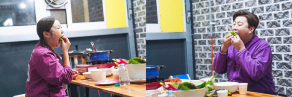 ▲'복덩이들고' 송가인, 김호중(사진제공=TV조선)