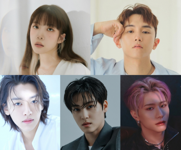 ▲김나영-임한별-한승윤-송유빈-빅톤 강승식(사진=플렉스엠, 아이에스티엔터테인먼트 제공)