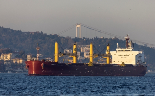 ▲우크라이나 곡물을 실은 선박이 터키 이스탄불 보스포러스 해협을 지나고 있다. 이스탄불(터키)/로이터연합뉴스
