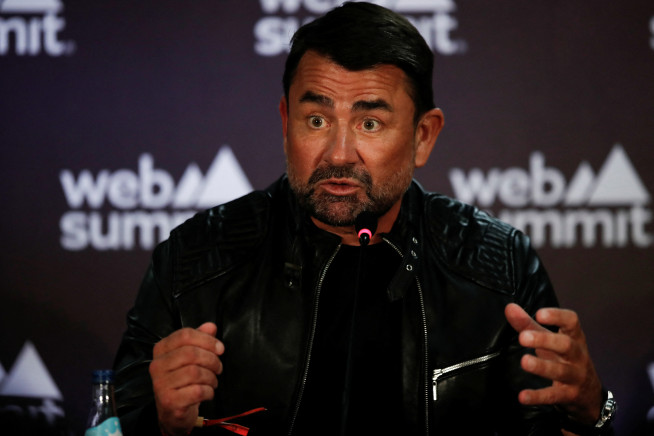 ▲2일(현지시간) 마크 맥갠이 포르투갈 수도 리스본에서 열린 유럽 최대 기술 콘퍼런스 행사 웹서밋에서 기자회견을 하고 있다. 리스본(포르투갈)/로이터연합뉴스 